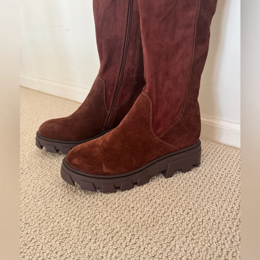 Kelsi Dagger Brooklyn Logan Over the Knee Chocolate Boot - Size 9 - NEW W/O BOX